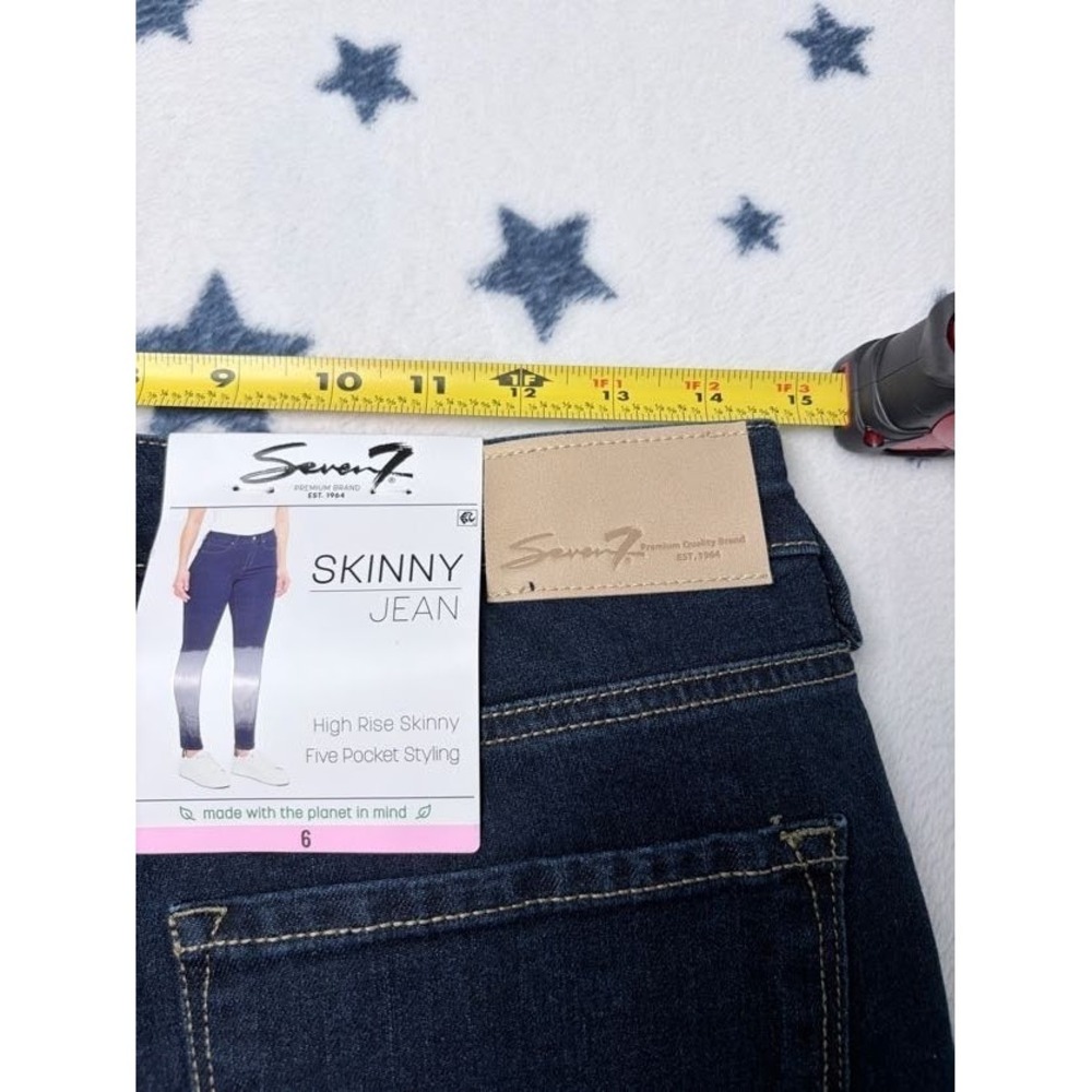 Seven7 Womens Size 6 High Rise Skinny Jeans Dark Wash Denim NWT - Picture 7 of 8